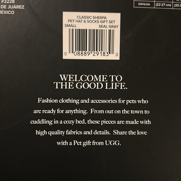 NWT **UGG** Gray Sherpa Pet Hat and Booties Set, Small - Picture 5 of 6